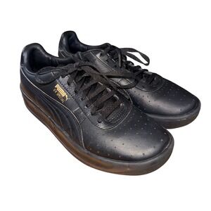 Puma GV Special Youth Boys 5.5C Pre-Owned Sneakers Black Gold Leather 344765-76